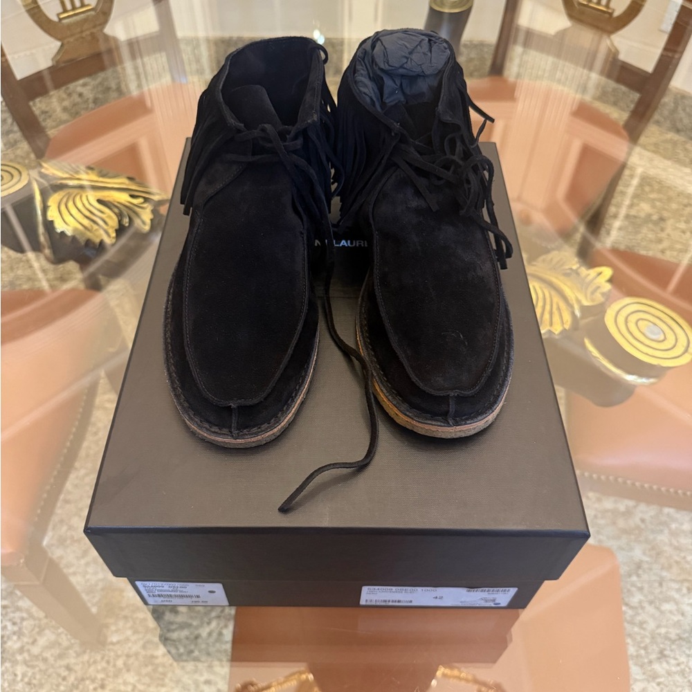 Saint Laurent Paris Suede Fringo Nino Boot size 42 Retail $795